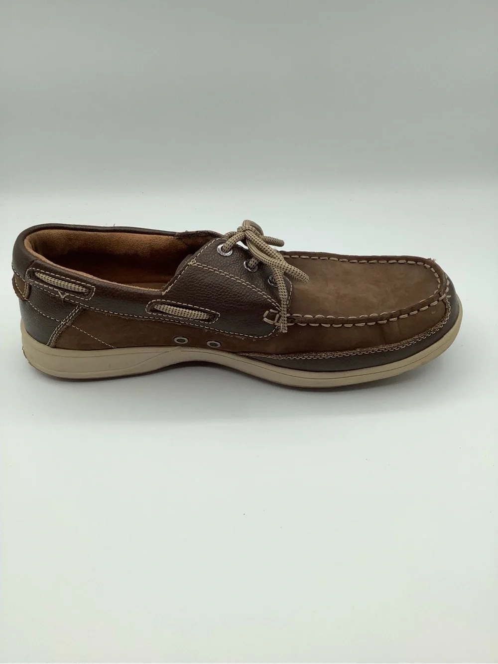 Florsheim Two-Tone Brown and Tan Leather Boat Shoes